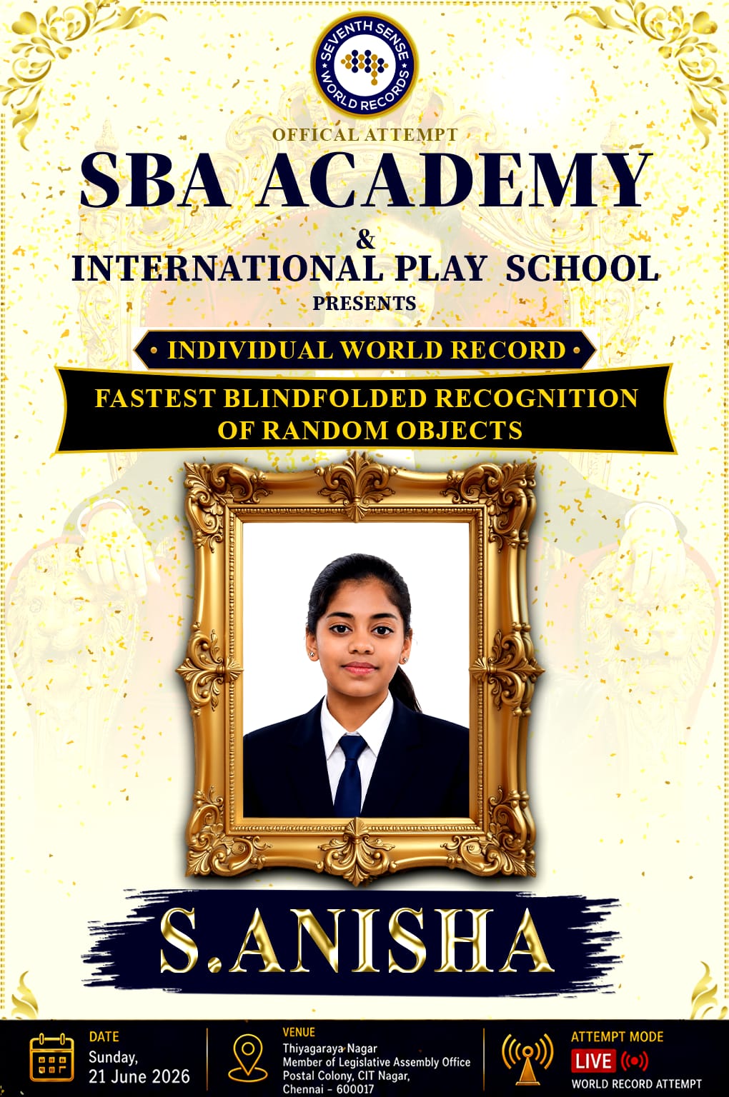 FASTEST BLINDFOLDED RECOGNITION OF RANDOM OBJECTS
